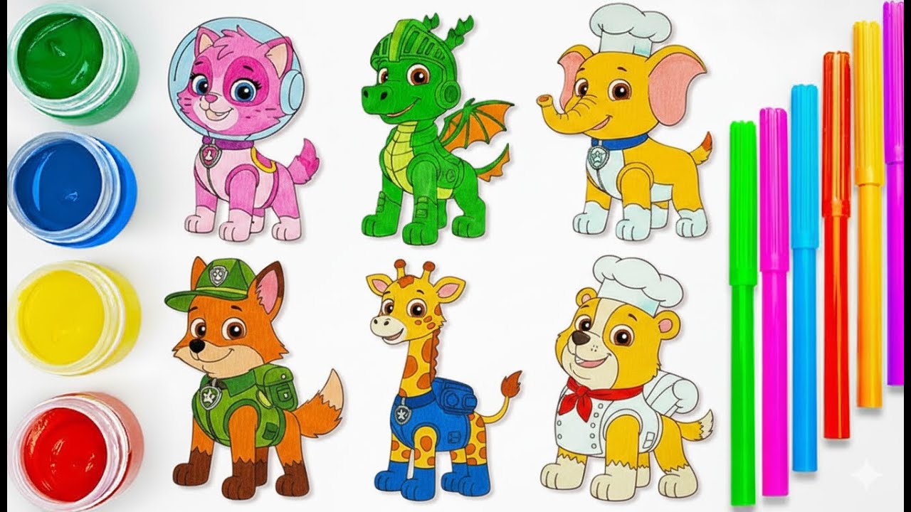Draw & Paint Fun Wooden Puzzles 🎨🧩 Colors & Toy Play for Toddlers