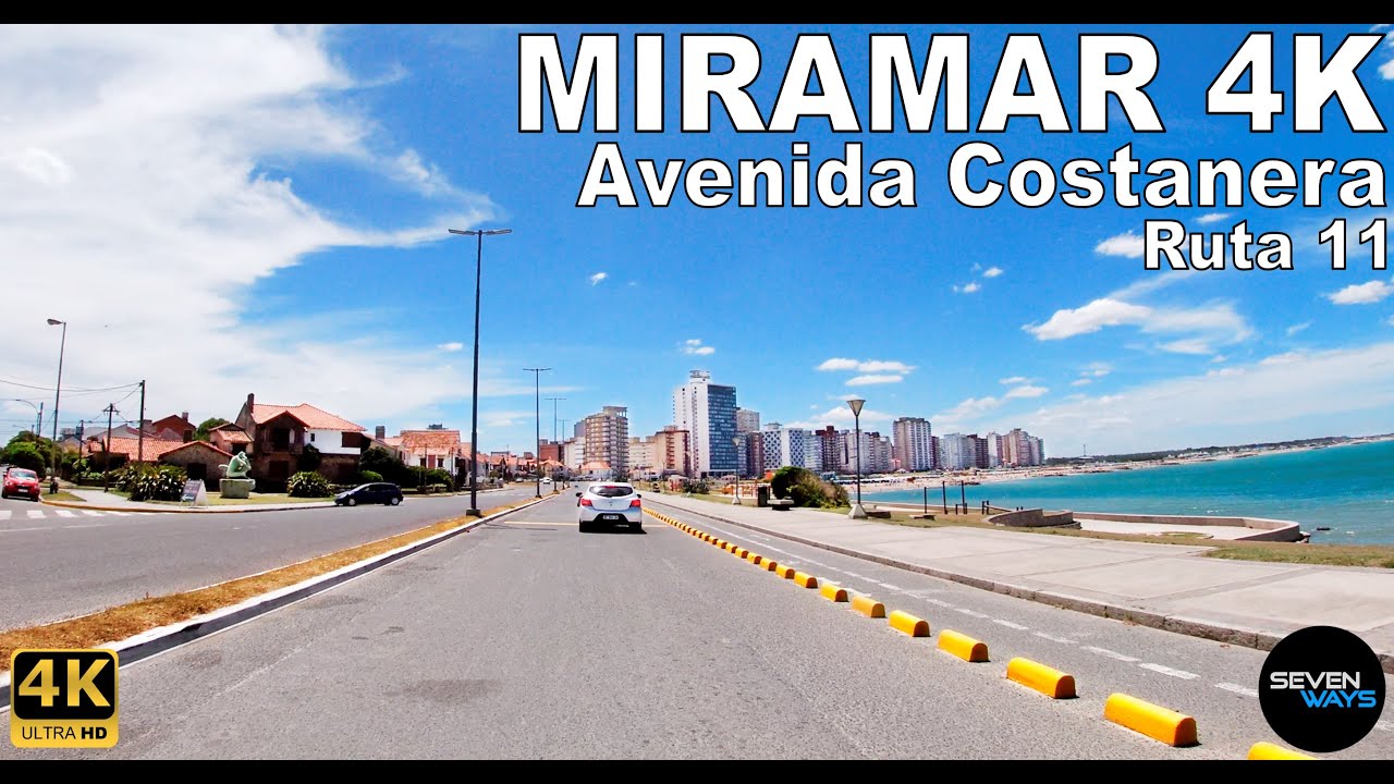 [4K] MIRAMAR - AVENIDA COSTANERA / RUTA PROVINCIAL 11 - (Recorrida por la Ciudad) - RP11