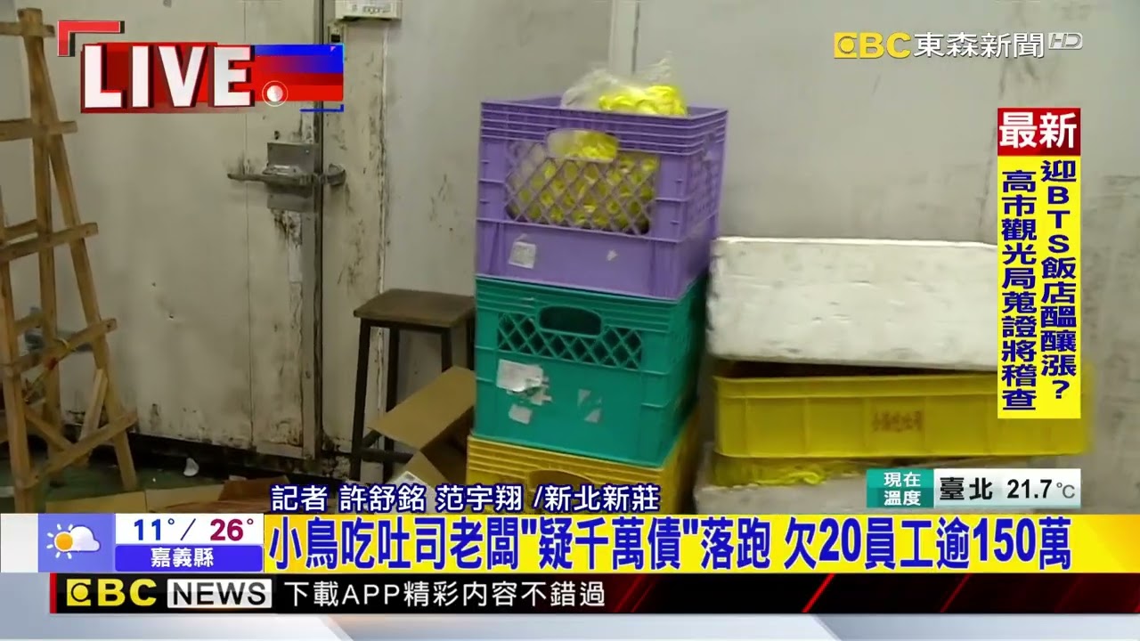 最新》小鳥吃吐司老闆「疑千萬債」落跑 欠20員工逾150萬@newsebc