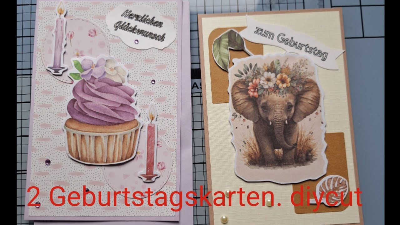 2 schnelle, minimalistische Karten zum Geburtstag #Geburtstagskarten #kartenbasteln #diykarten 