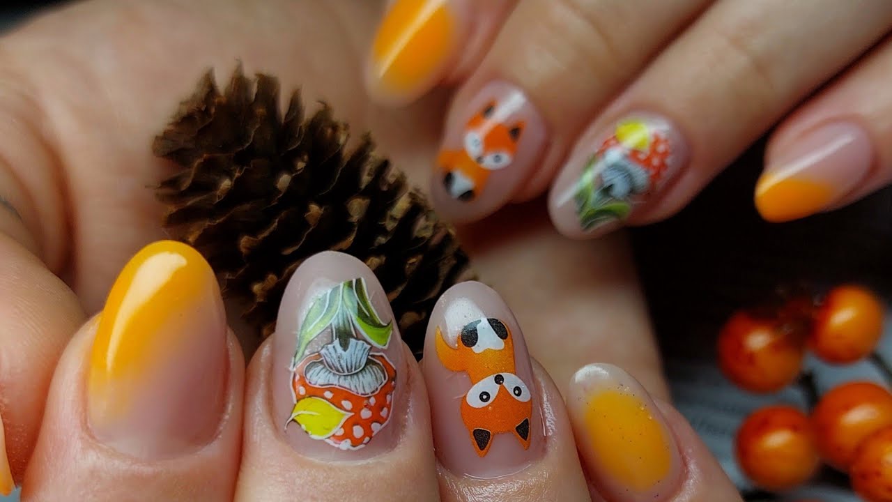 Маникюр на клиенте. Осенний дизайн ногтей 💅 Накрыло ГРИБАМИ 🙈😁