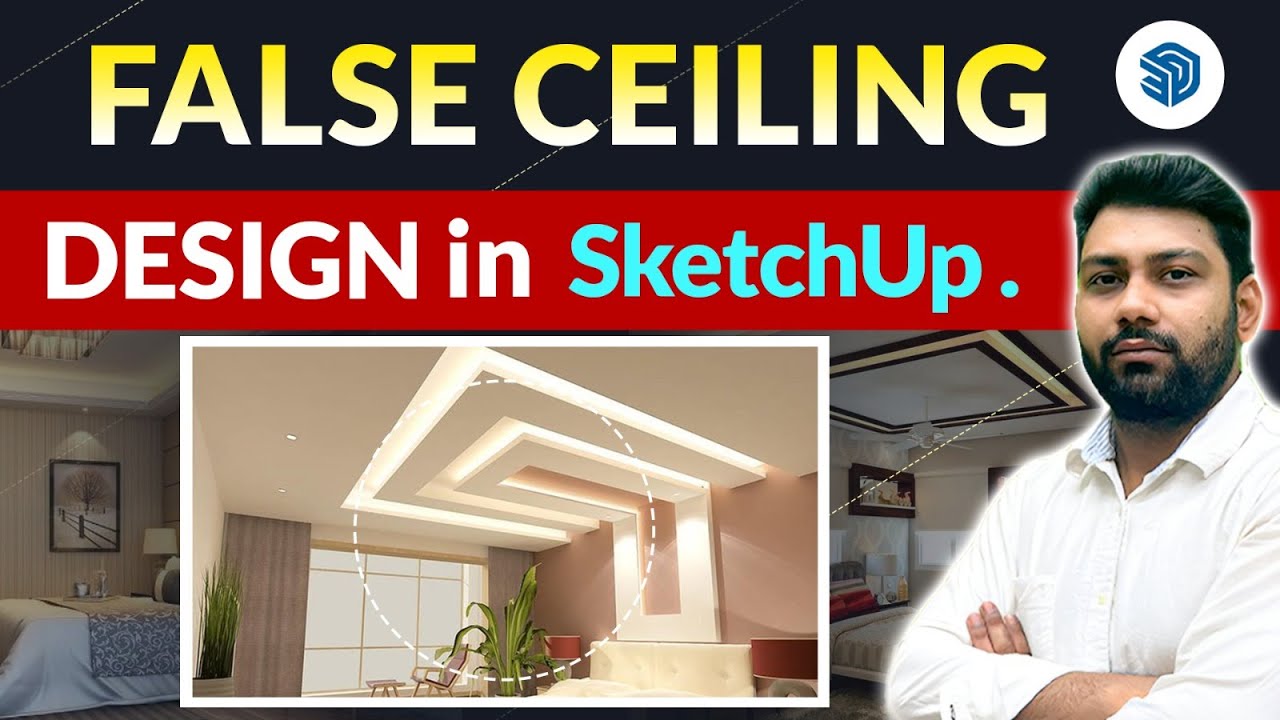 How to Design False Ceiling in Sketchup with Vray | False Ceiling Design in Skectup