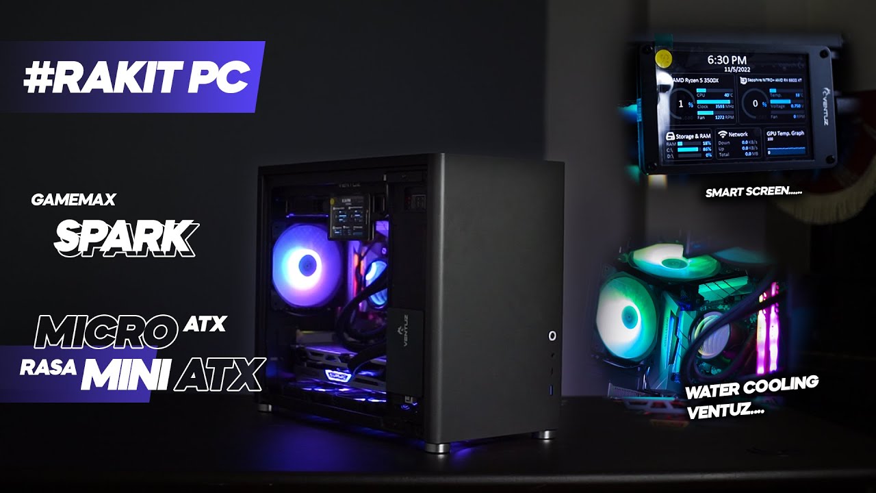 PC Micro ATX rasa mini ITX ft. Gamemax Spark + Ventuz FULL RGB