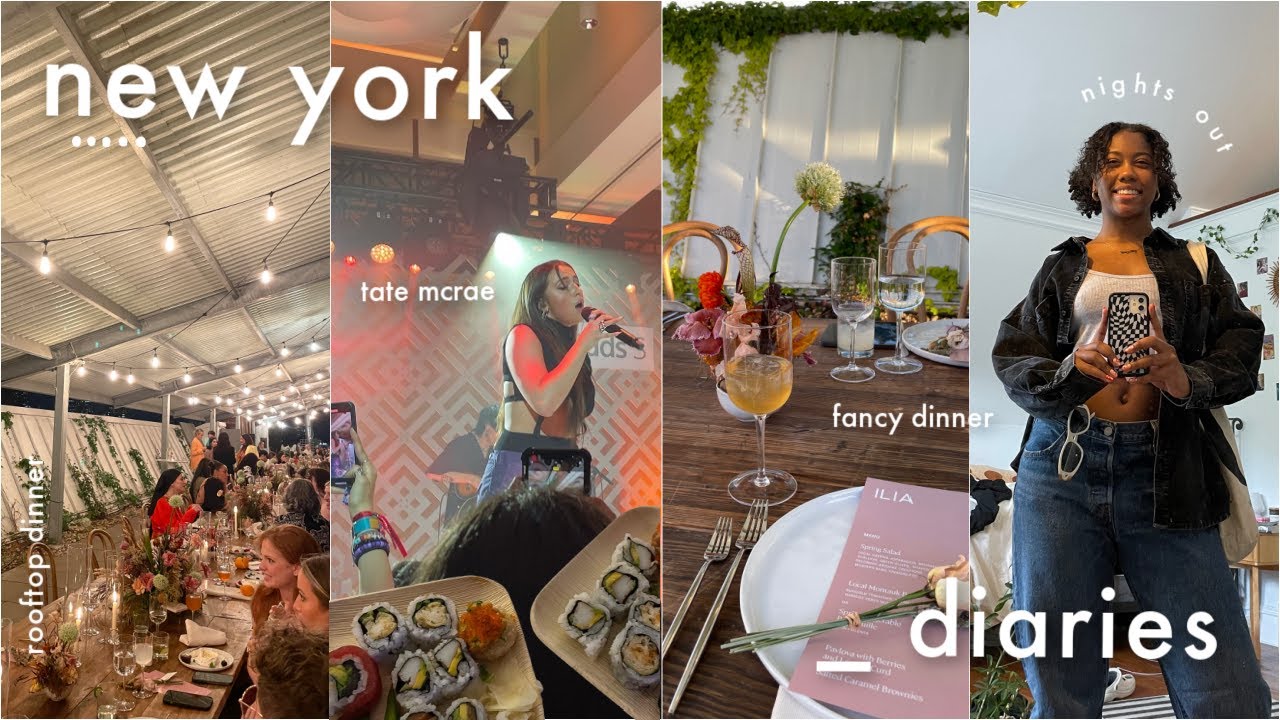 nyc diaries: a super fun week in my life 🌃, tate mcrae concert, touring apts, rooftop dinner🗽