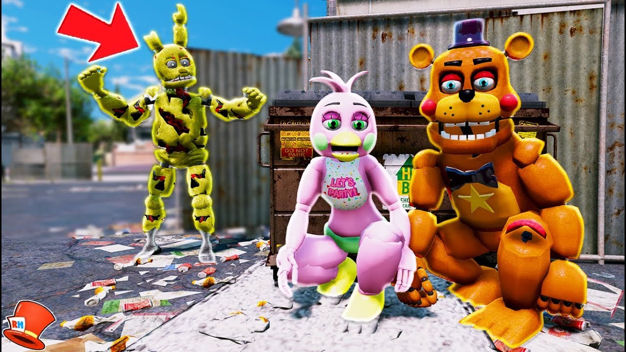CAN SPRINGTRAP FIND FLOWER CHICA & ROCKSTAR FREDDY HIDING? (GTA 5 Mods FNAF RedHatter)