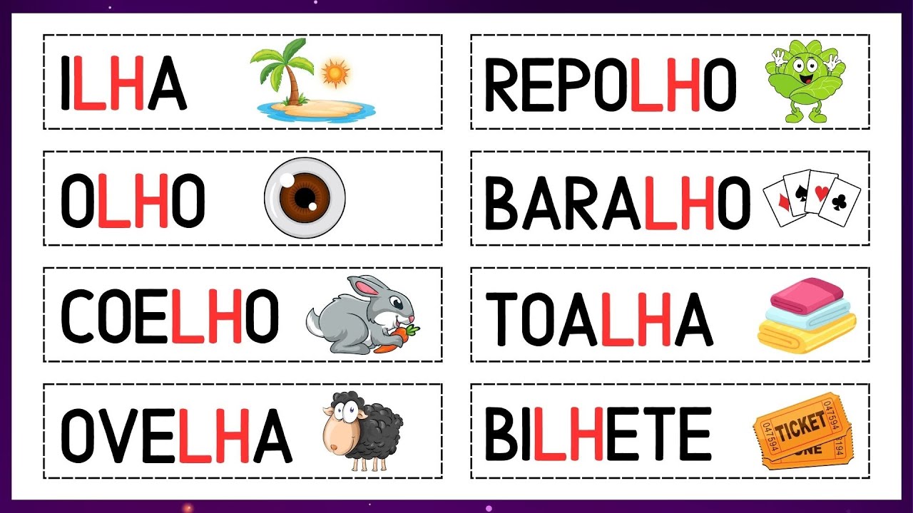 Palavras com LH | Dificuldades Ortográficas | Aprender a ler em casa | Ensinando meu filho
