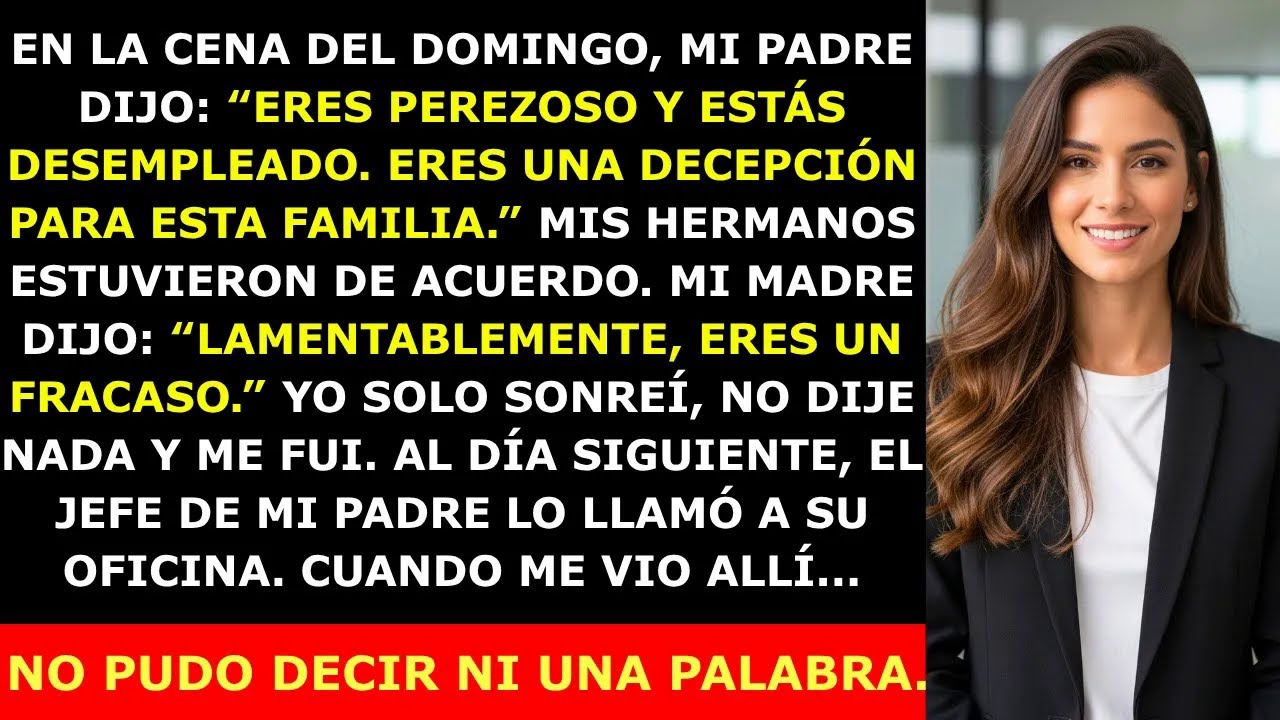Mi Padre Me Llamó “Una Decepción Sin Trabajo” — Al Día Siguiente, No Podía Creer lo que Pasó