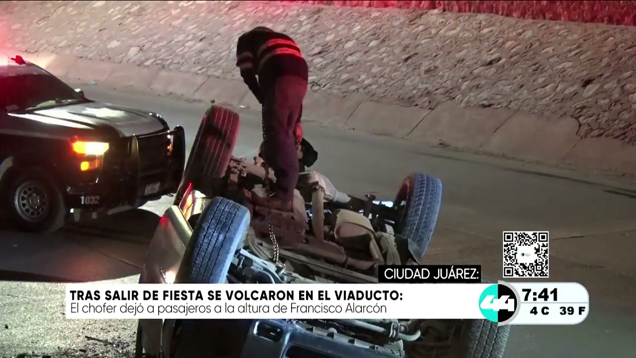 Tras salir de fiesta se volcaron en el Viaducto