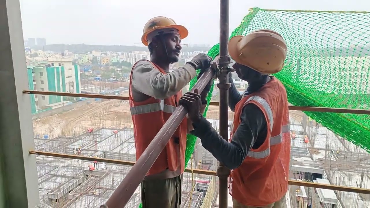 Catch Net Fixing Work High Rise Building #hsemanagementsystem