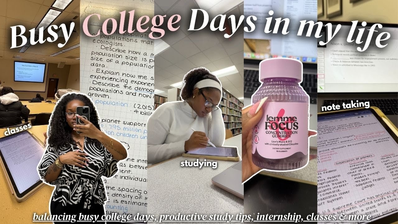 weekly study vlog 🌸⚖️ balancing busy college days, productive study tips, internship, classes & more