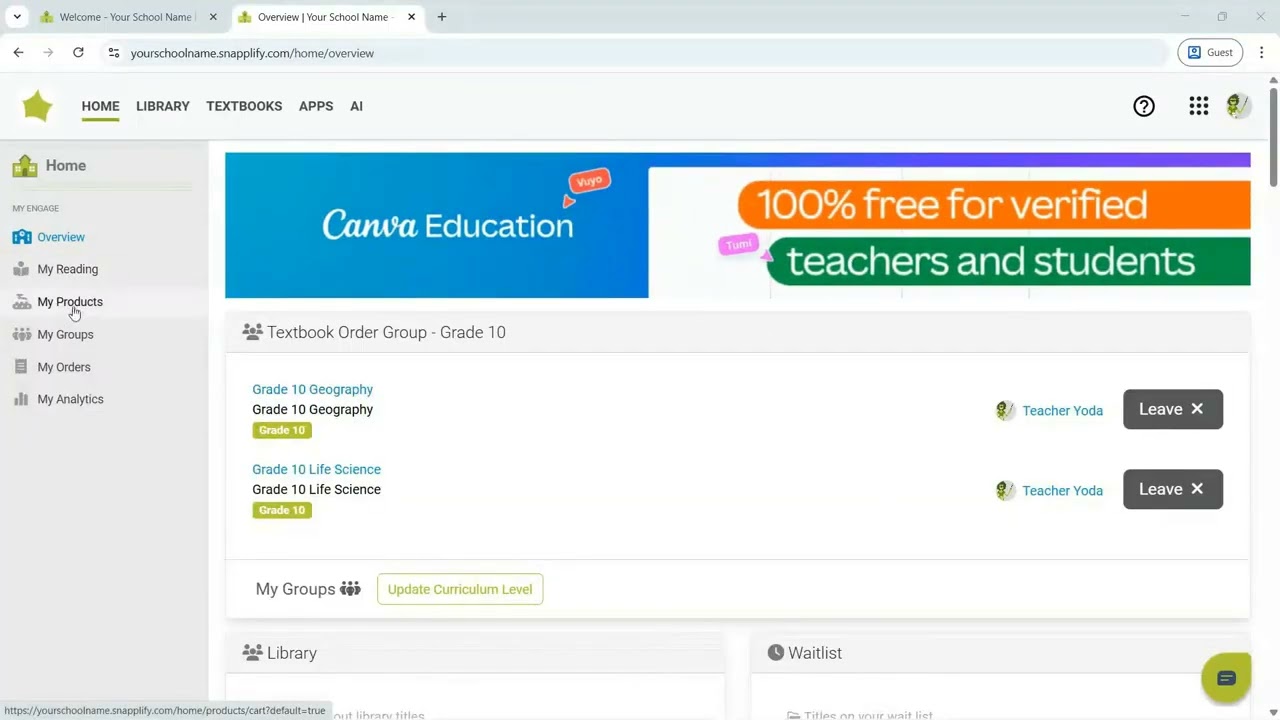 Buying Books from prescribed textbook lists in Engage