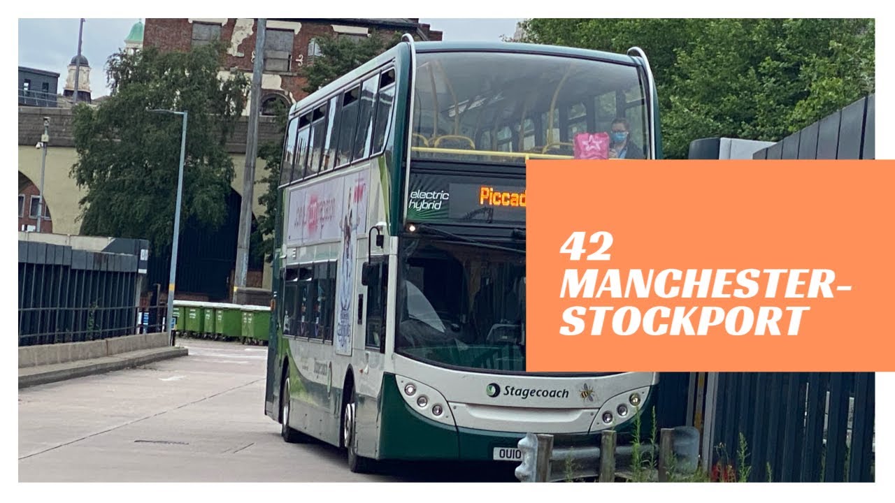 Full route 42 Manchester to Stockport stagecoach Manchester