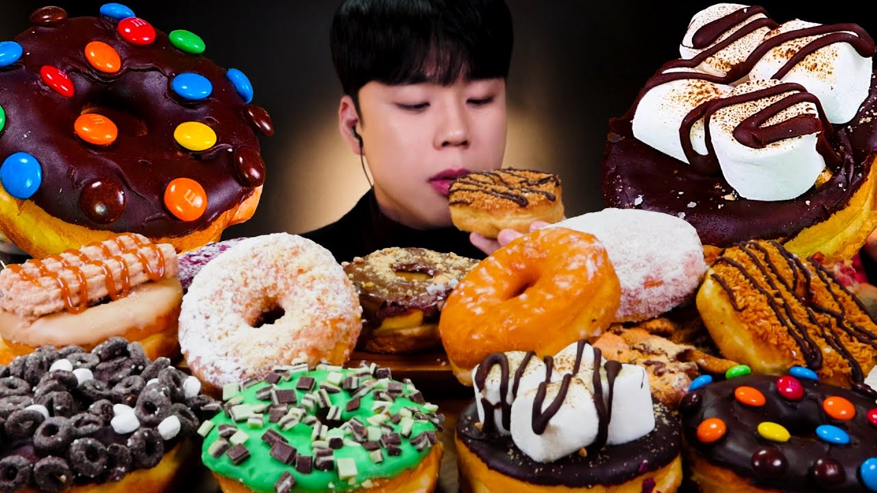 ASMR🍩이것이 미국의 단맛 랜디스 도넛 먹방 디저트 리얼사운드 RANDYS DONUTS MUKBANG DESSERT ランディスドーナツ