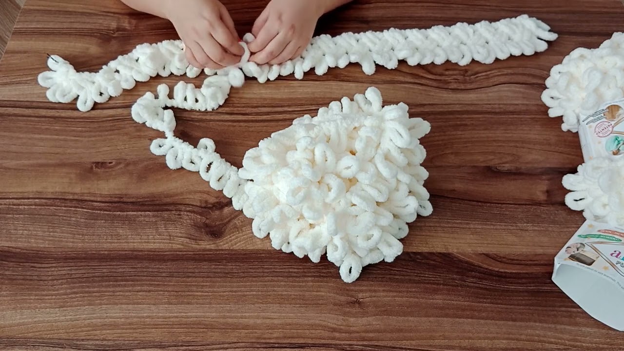 Alize puffy 1.video 3 4 yaş kapşonlu bebek hırka, mont,hasır örgü,şiş yok tığ yok el örgüsü