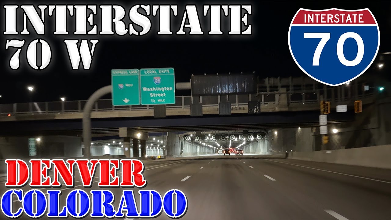 I-70 West - Denver - Colorado - 4K Night Highway Drive
