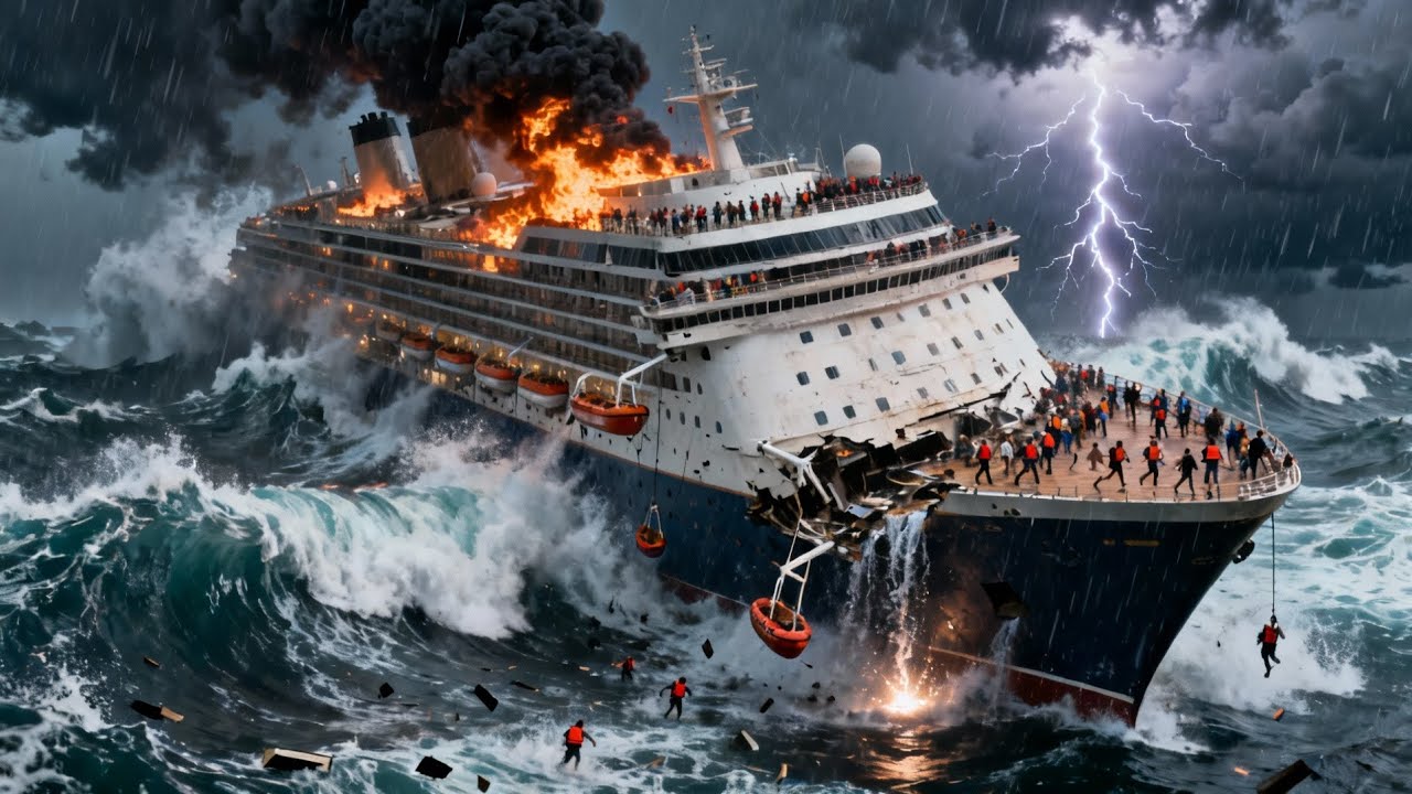 Cruise ship survival at north sea in ocean storms - Ocean Majesty cinemtaic movie 