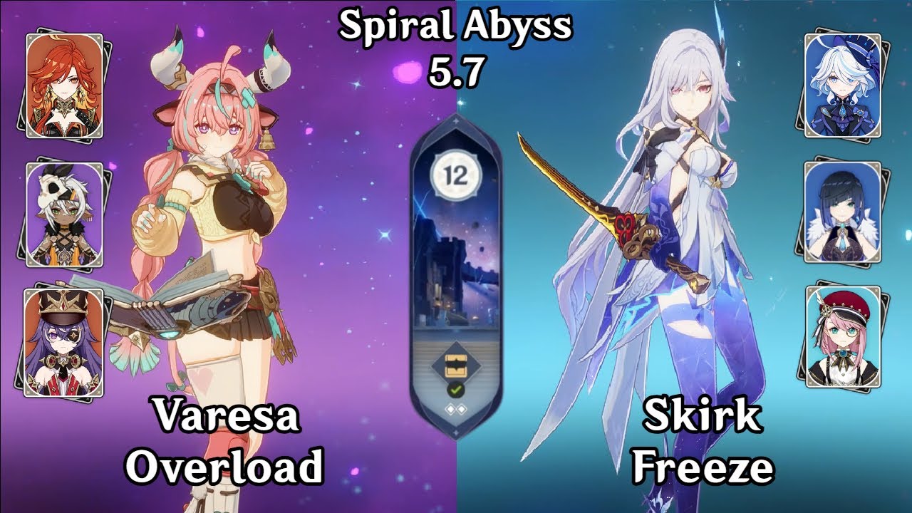 Varesa Overload & Skirk Freeze | NEW Spiral Abyss 5.7 | Genshin Impact