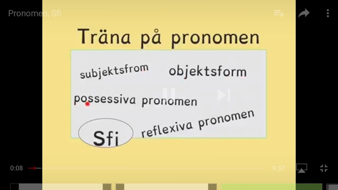 Pronomen, Sfi