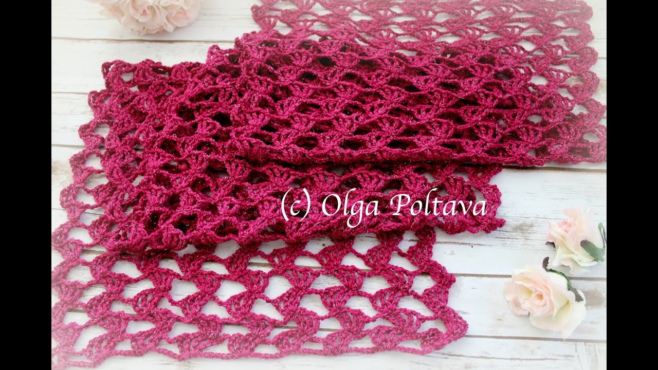 How to Crochet Easy Lacy Scarf Shawl Wrap, Knitcrate April 2020, Crochet Video Tutorial