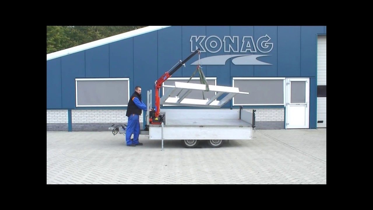 Konag aanhangwagen met laadkraan