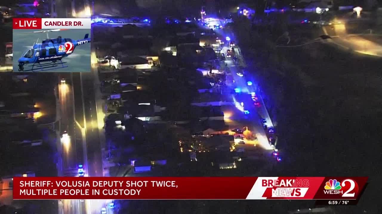 Volusia deputy shot twice while responding to battery call, sheriff says
