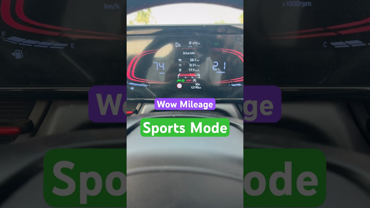 Hyundai Verna 2023 sports mode mileage #mileage #mileage_test #vernamileage #verna2023 #hyundai
