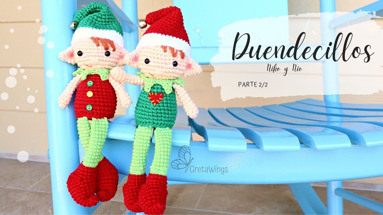Duendes Navideños Amigurumis Tutorial paso a paso Parte 2/2 / sub 🇺🇸🇪🇸/ gretawings