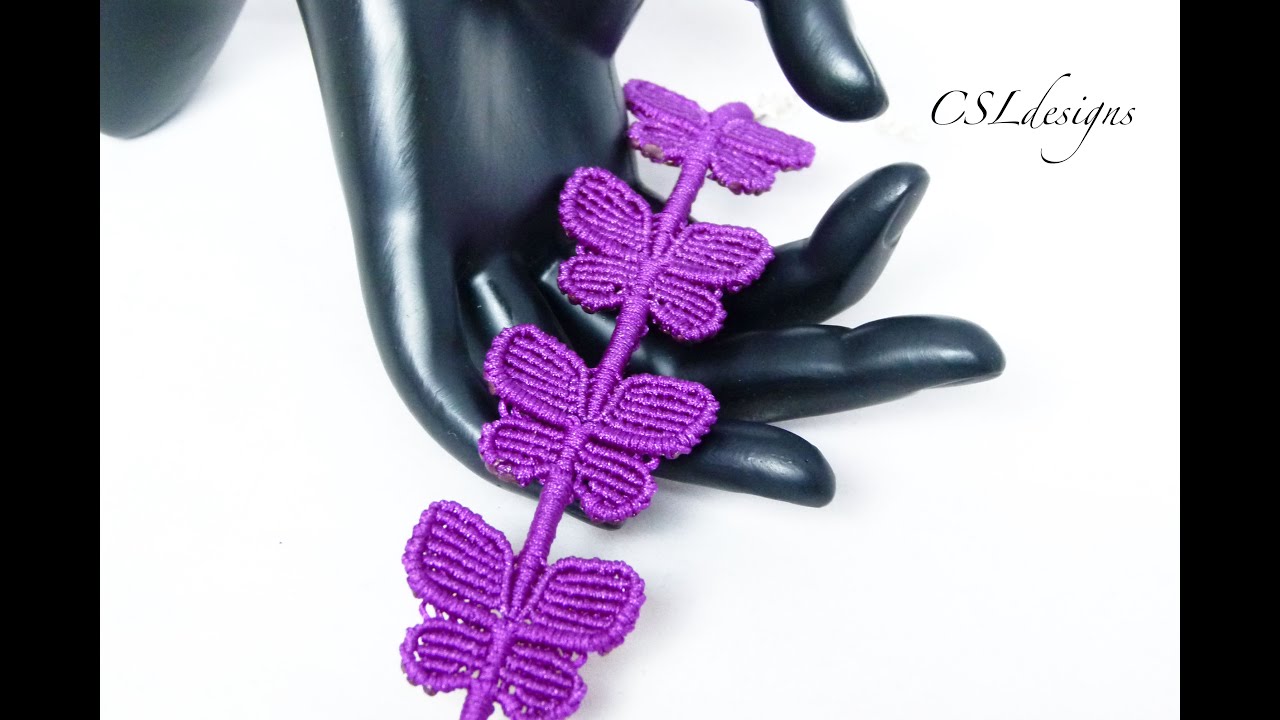 Butterfly macrame bracelet
