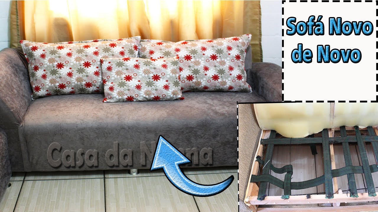 SOFÁ NOVO DE NOVO  DIY RESTAURAÇÃO E FORRAÇÃO.