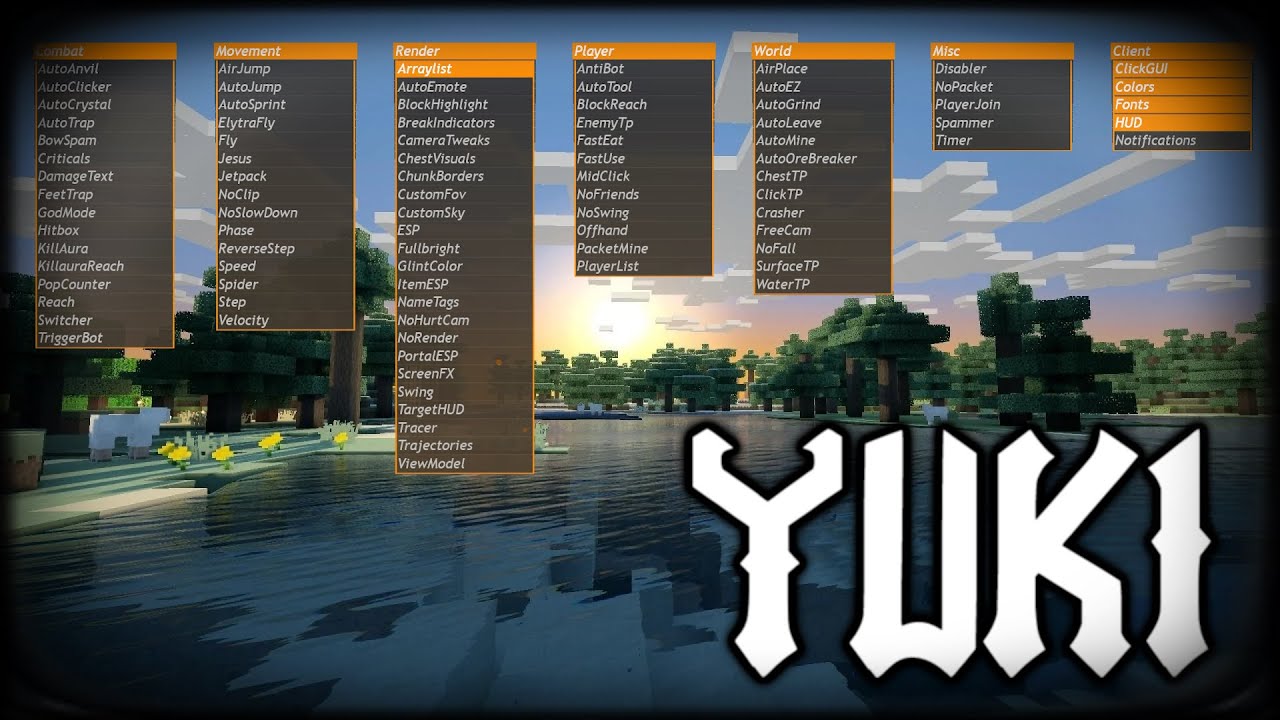 Скачать: YuKi Client Minecraft Bedrock Edition 1.21.2