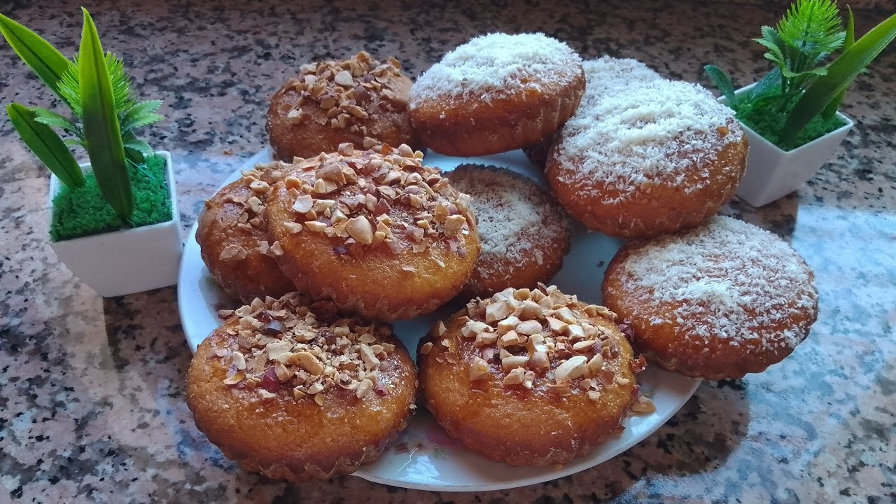 بسبوسة(ميني بسبوسة) بالبرتقال🍊 اقتصادية وسريعة التحضير تذوب في الفم كتجي خطيييييرة😋