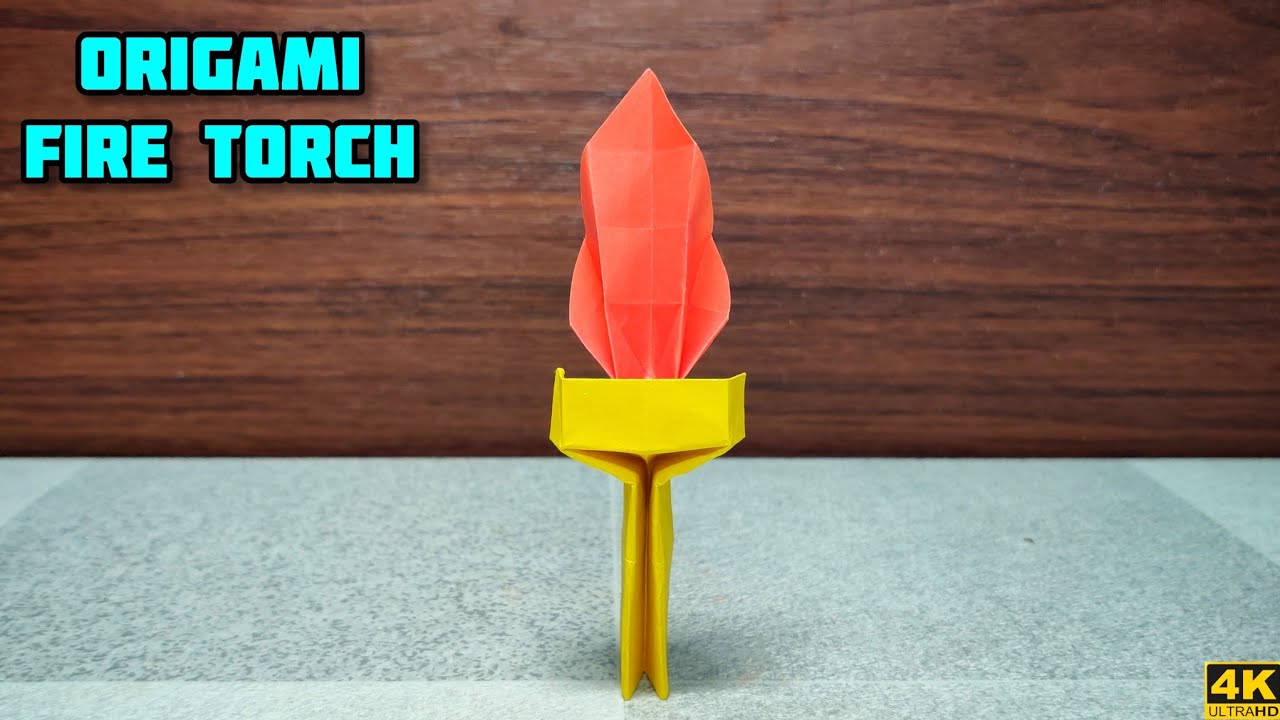 Origami Fire Torch | Origami Olympic Torch | Origami tutorial | Paper craft