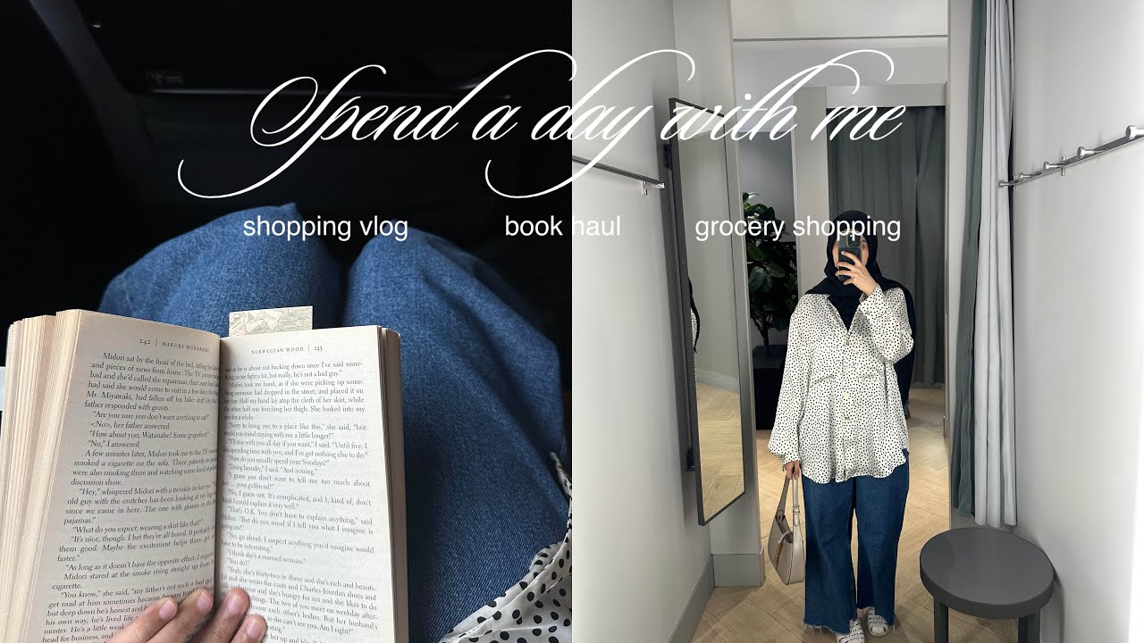 spend a day with me : grocery shopping, book haul, shopping vlog, etc.