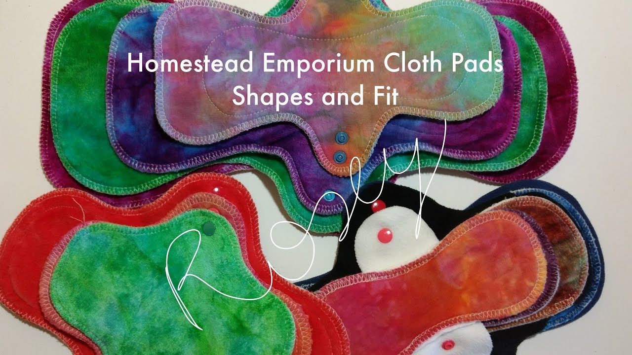 Homestead Emporium Cloth Pads - Shapes and Fit