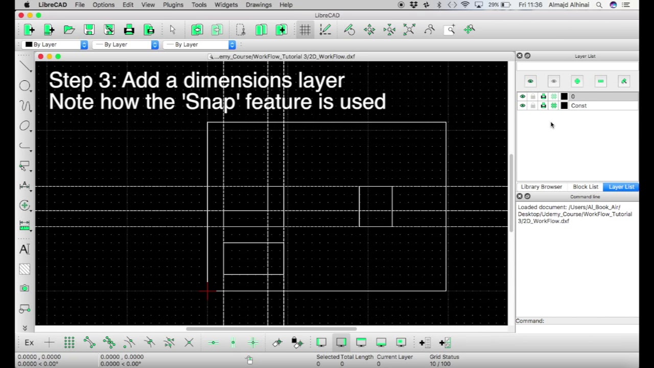 LibreCAD Lesson: Creating a Simple Technical Drawing Using Layers