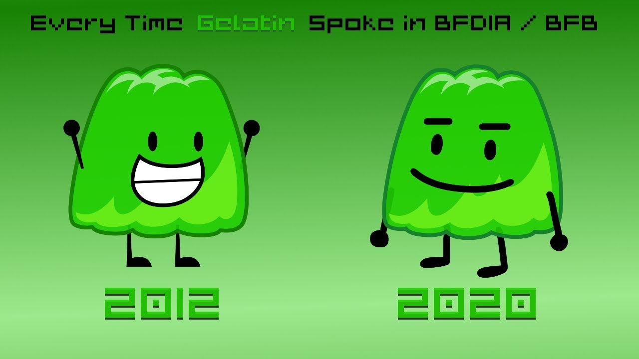 Every time Gelatin spoke in BFDIA / BFB! [Evolution of Gelatin's Voice] [up to BFB 26!]