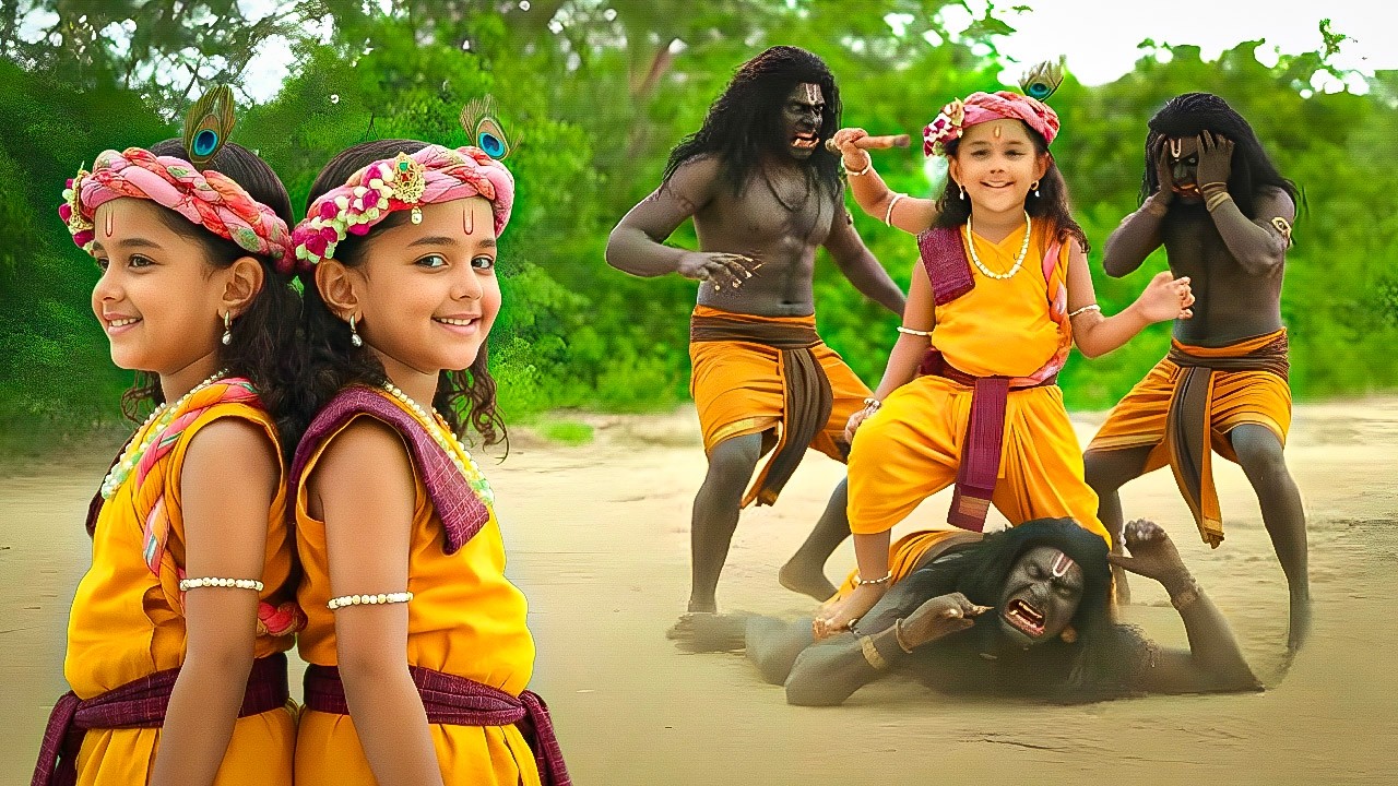 कान्हा ने पीटा कंस के दूतों को, और दिखाया अपना जुड़वा रूप! || Yashomati Maiyaa Ke Nandlala ||
