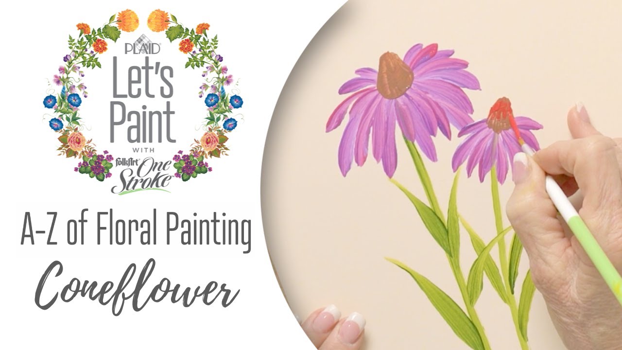 Learn to Paint a Coneflower - FolkArt One Stroke A-Z of Floral Painting