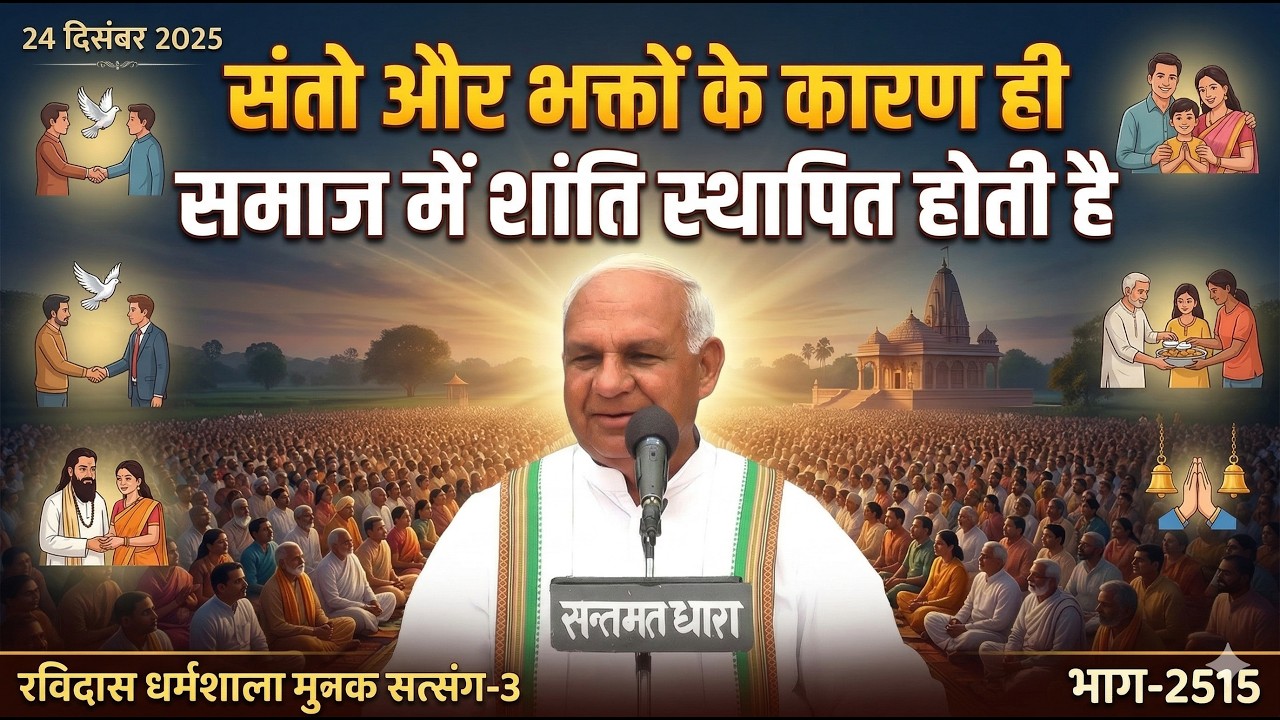 2515 - 24 दिसंबर 2025 रविदास धर्मशाला मुनक सत्संग - 3 || संतो और भक्तों के कारण ही समाज में शांति