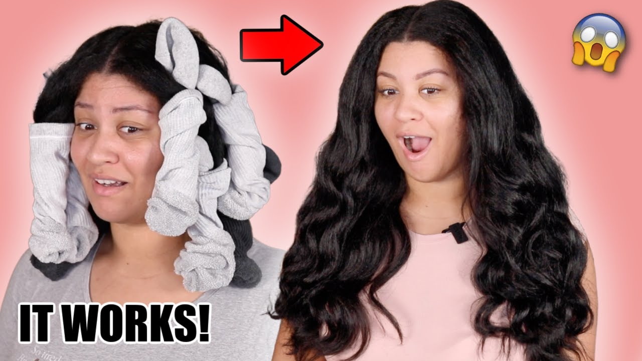 I tried SOCK CURLS on my natural hair.. *didn't expect these results* 😳