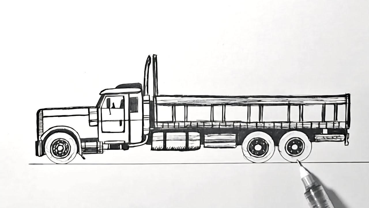 How to draw a truck easily 