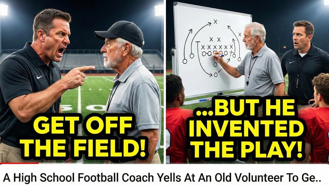 A High School Football Coach Yells At An Old Volunteer To Get Off The Field  He Created The Playbook