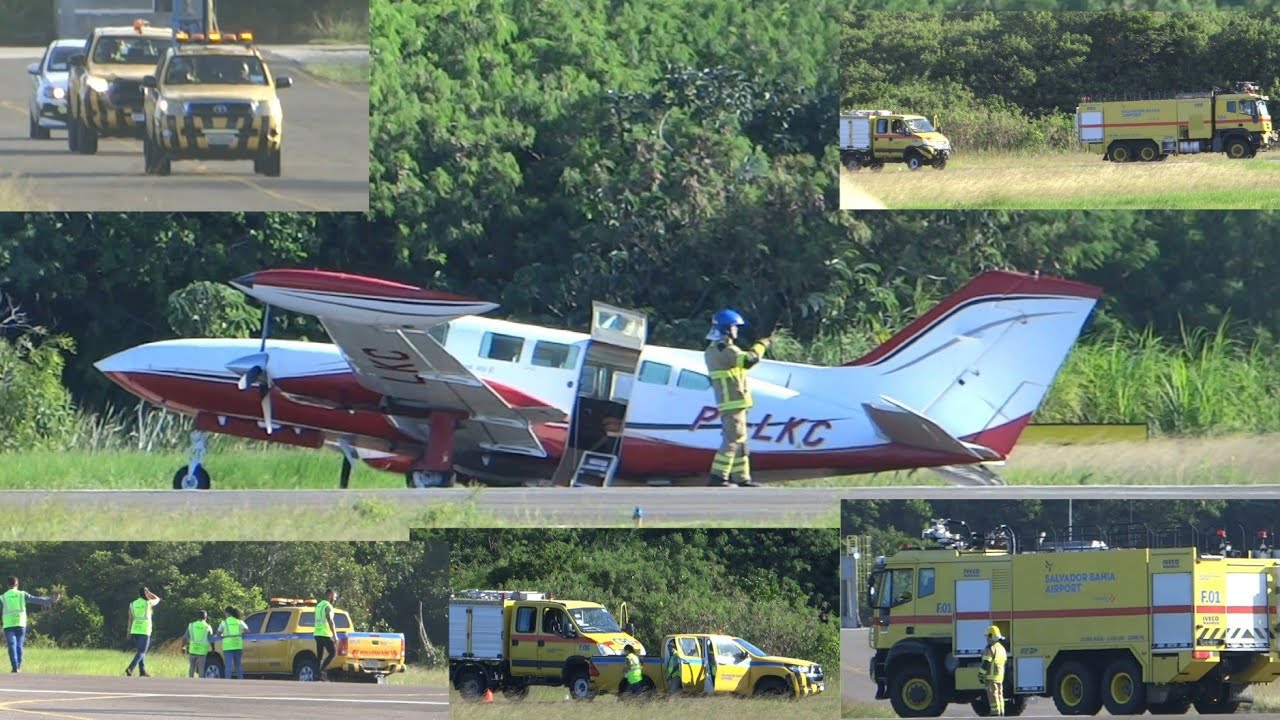 AVIÃO TEM PANE NO TREM DE POUSO EM SALVADOR  - PISTA FICA IMPRATICÁVEL ✔