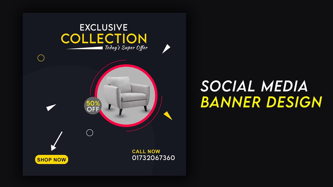 Social Media Banner Design in Photoshop | Photoshop Tutorials