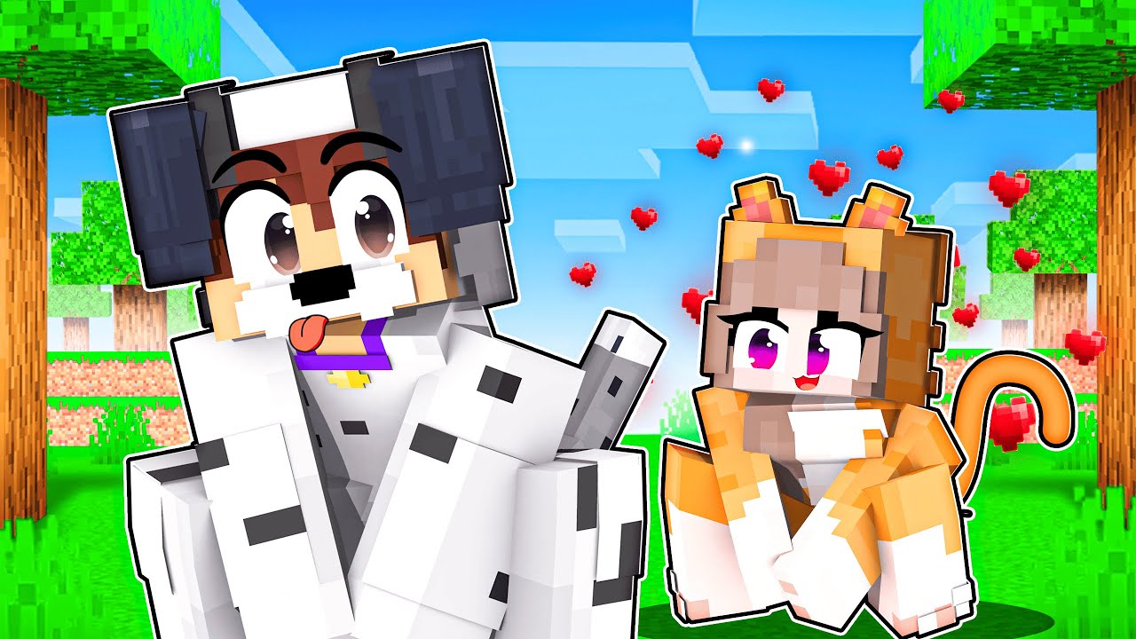 A GATINHA se APAIXONOU pelo GAROTO CACHORRO no Minecraft