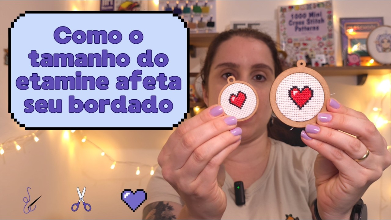 Como o tamanho do etamine afeta seu bordado  #pontocruz #crossstitch #bordadoartesanal