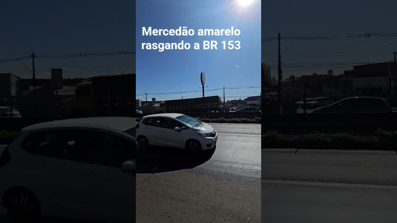 Merced&atilde;o amarelo rasgando a BR 153