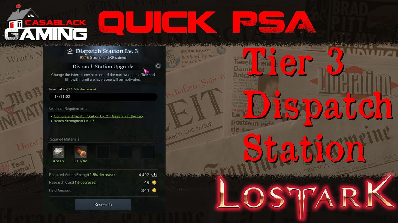 Lost Ark How to Get Your Dispatch Station to Tier 3