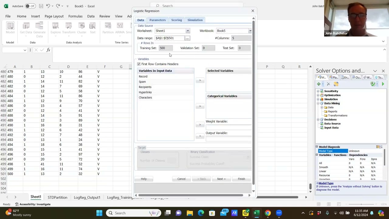 Business Analytics Chapter 9 excel example two