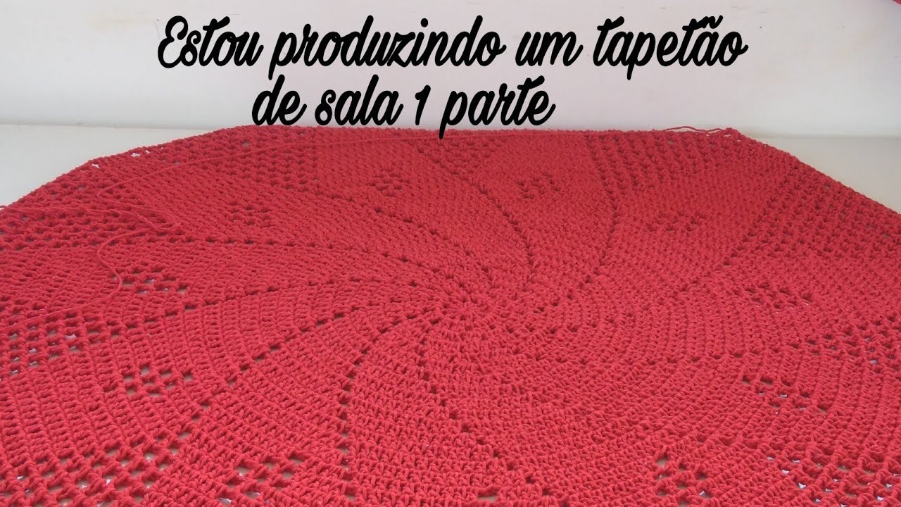 1 primeira parte do tapetão de sala vermelho 😍